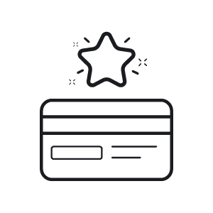 A star with a rewards card underneath it